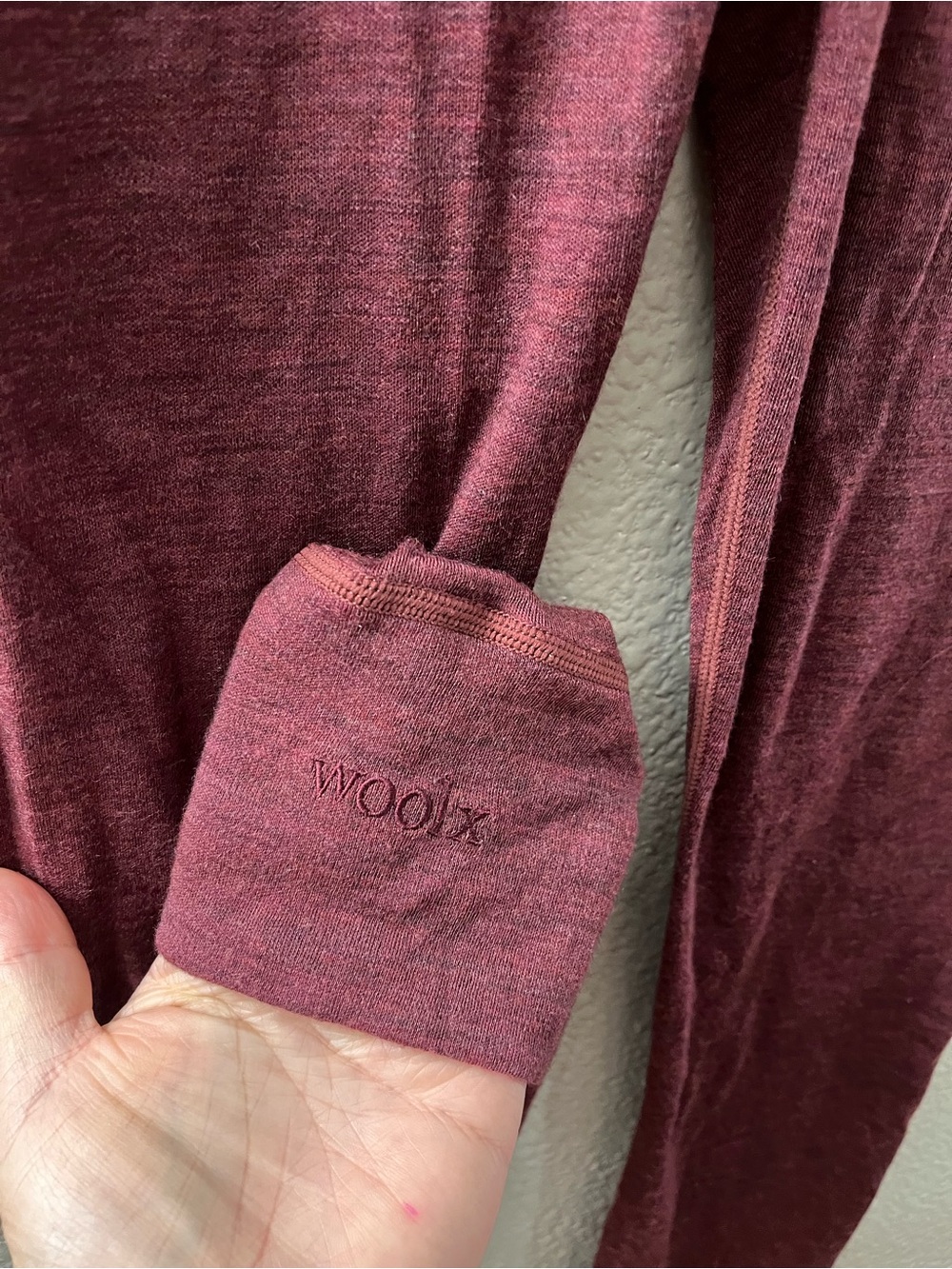Woolx Avery Leggings 100% Australian Merino Wool Base Layer Burgundy Small - Picture 4 of 8